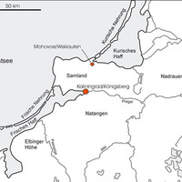 Karte des Samlandes mit Lage von Wiskiauten/Mohovoe